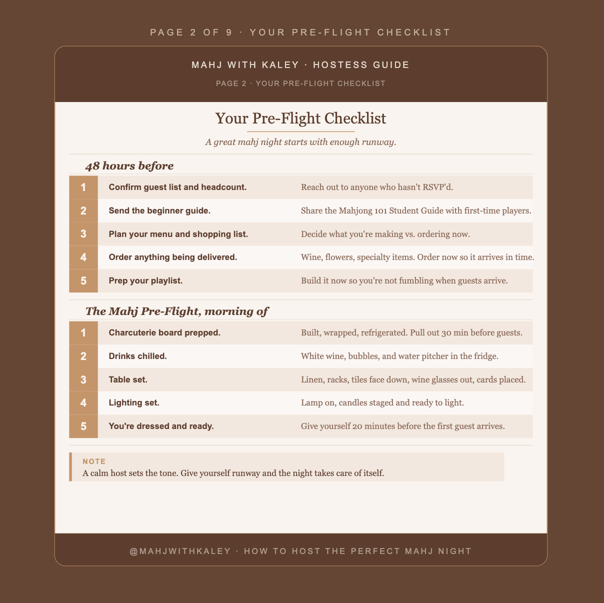 Mahj Hostess Guide | Beginner Mahjong Party Planning Printable (Digital Download)